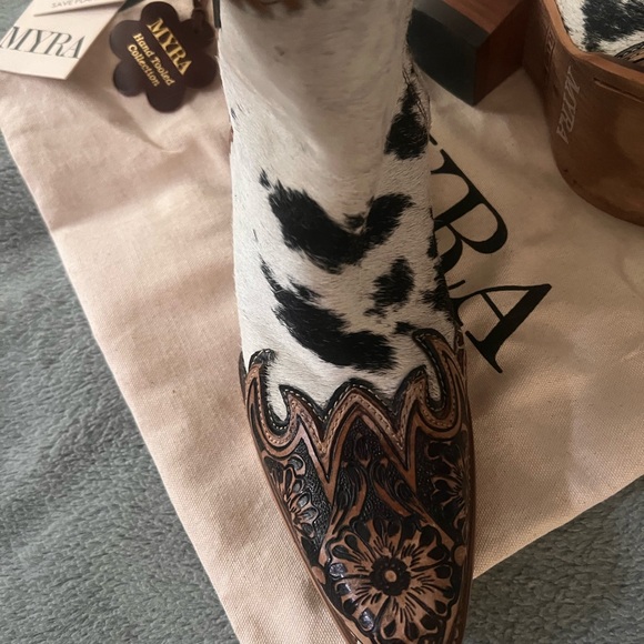 Myra Cow Print Ankle Cowboy Boots Size 9 🤠 Western Country Rodeo Fashion NFR - Picture 5 of 15